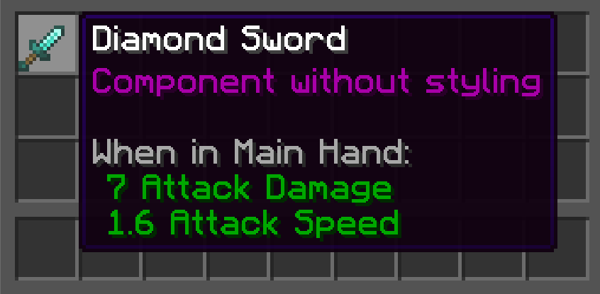 non-italicized and purple lore